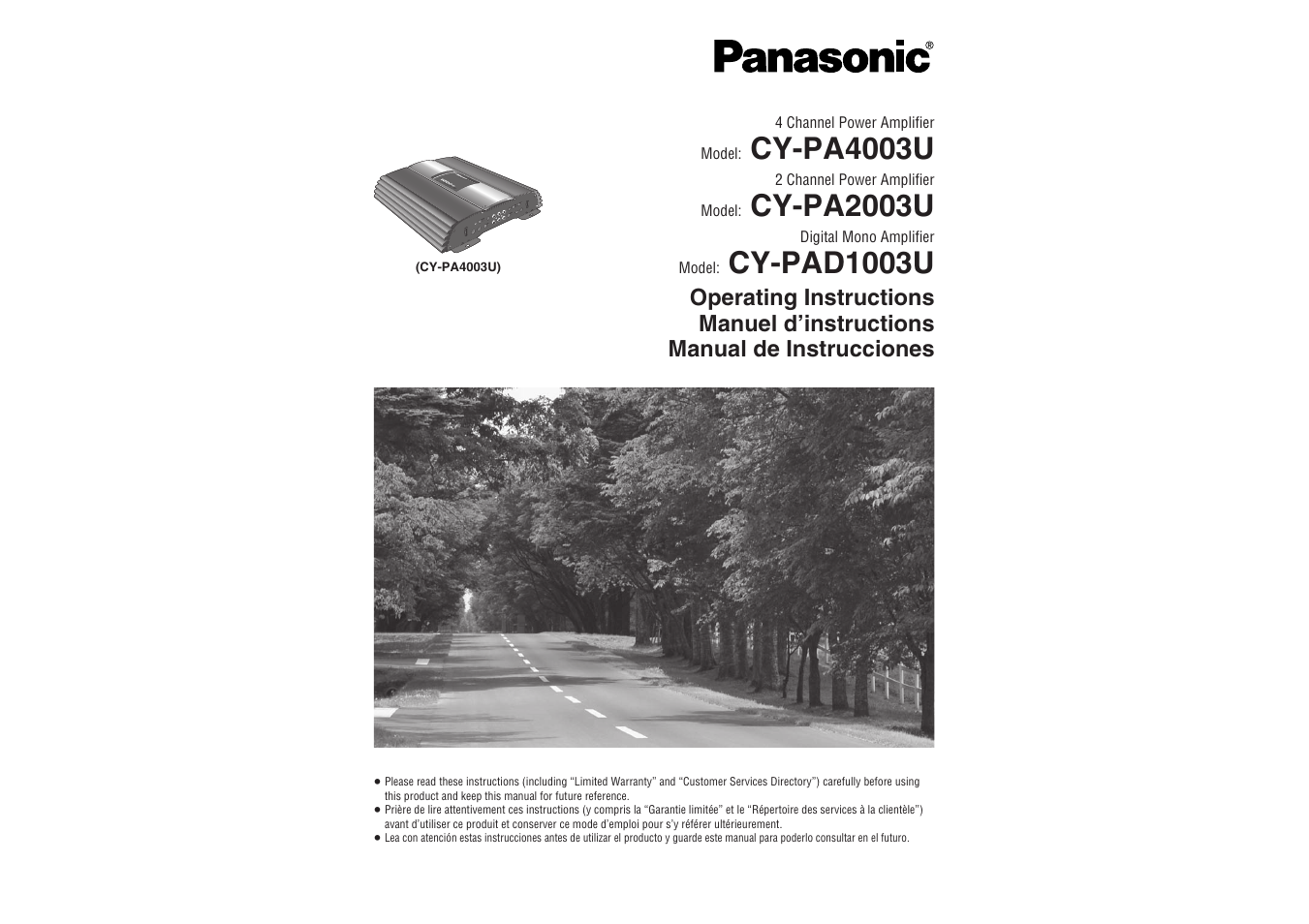 Panasonic CY-PA4003U User Manual | 52 pages