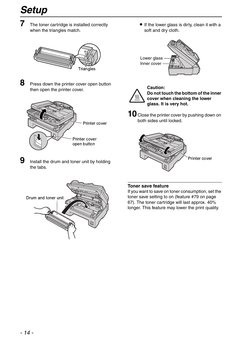Setup | Panasonic KX-FLB753HK User Manual | Page 14 / 90