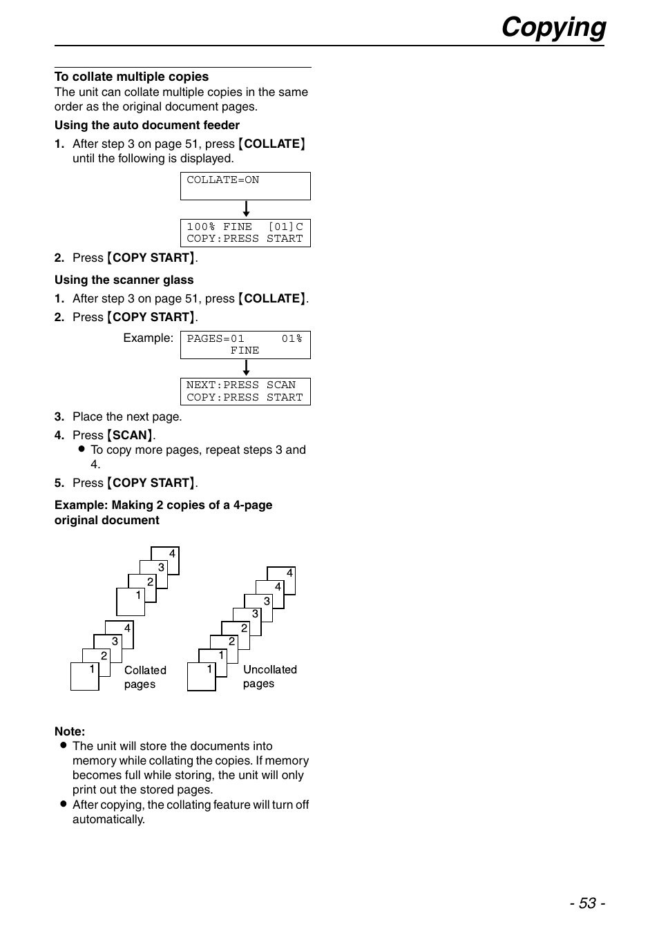 Copying | Panasonic KX-FLB753HK User Manual | Page 53 / 90