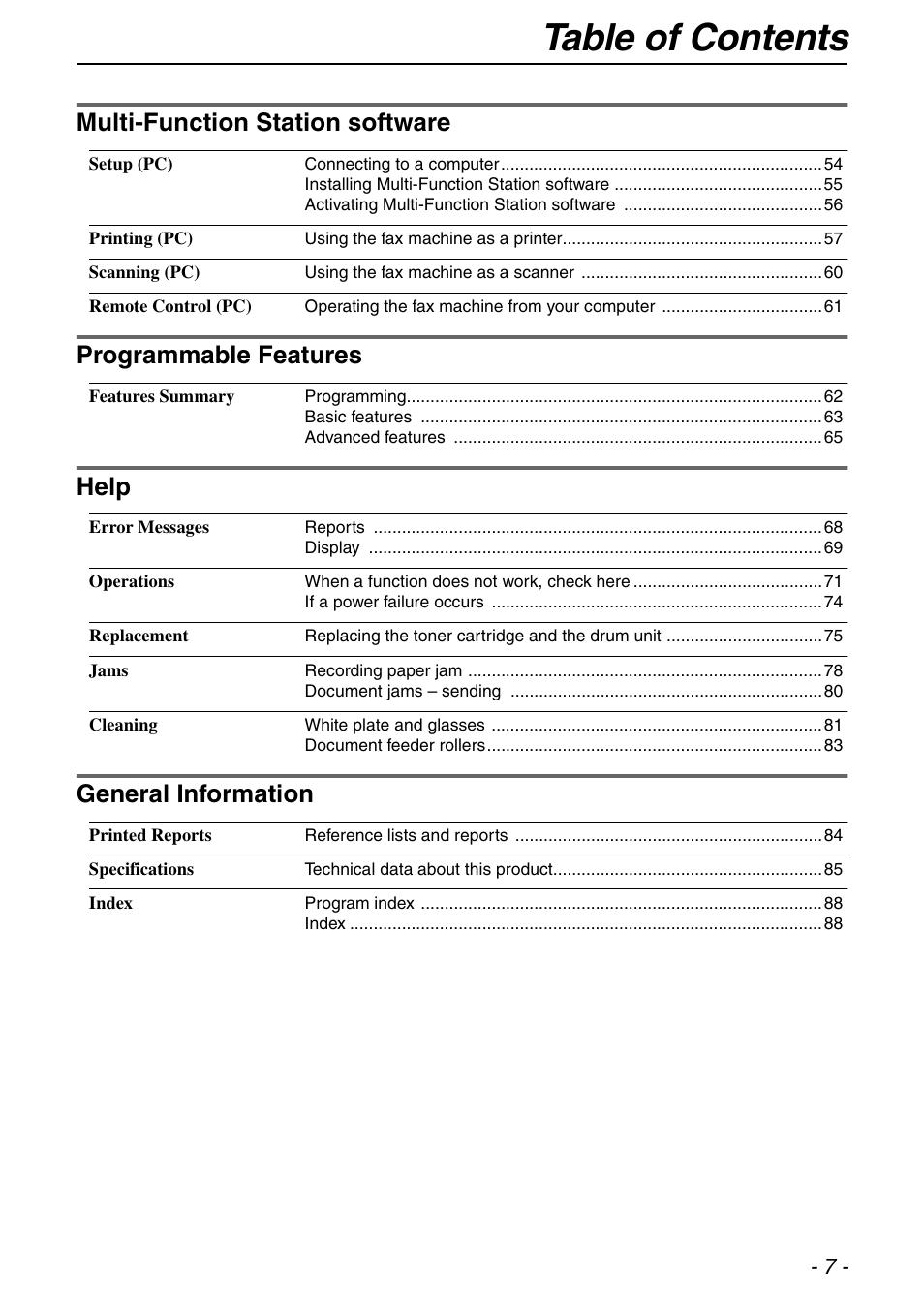 Panasonic KX-FLB753HK User Manual | Page 7 / 90