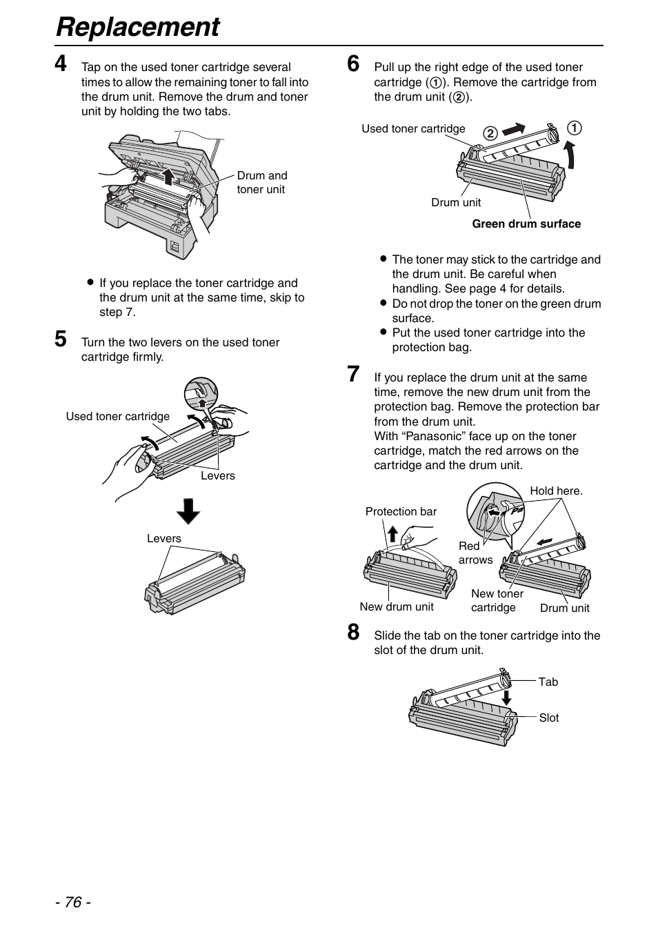 Replacement | Panasonic KX-FLB753HK User Manual | Page 76 / 90