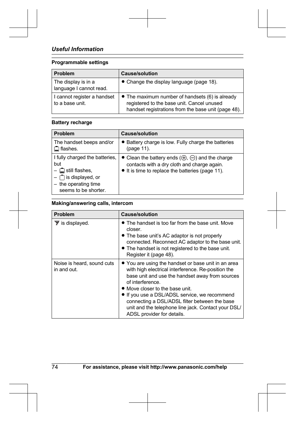 Panasonic KX-TG7644 User Manual | Page 74 / 100