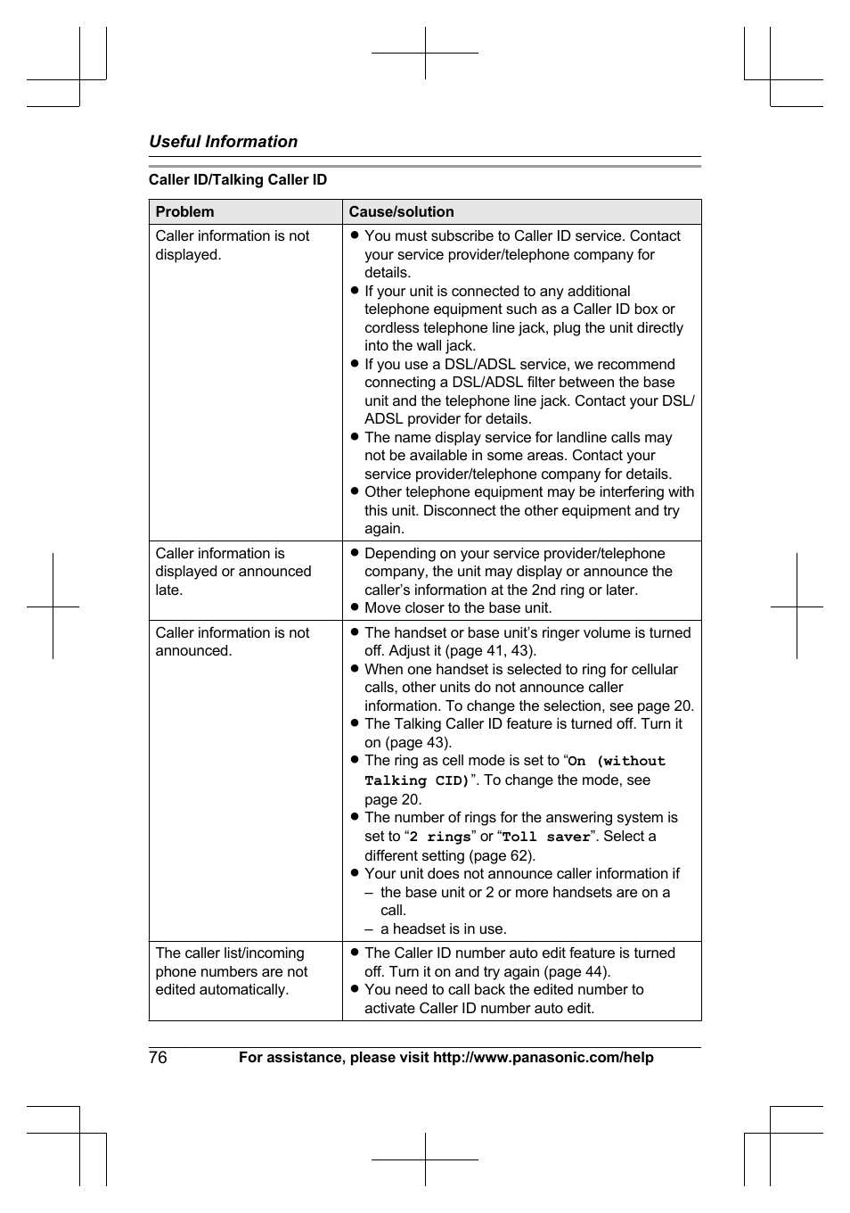 Panasonic KX-TG7644 User Manual | Page 76 / 100