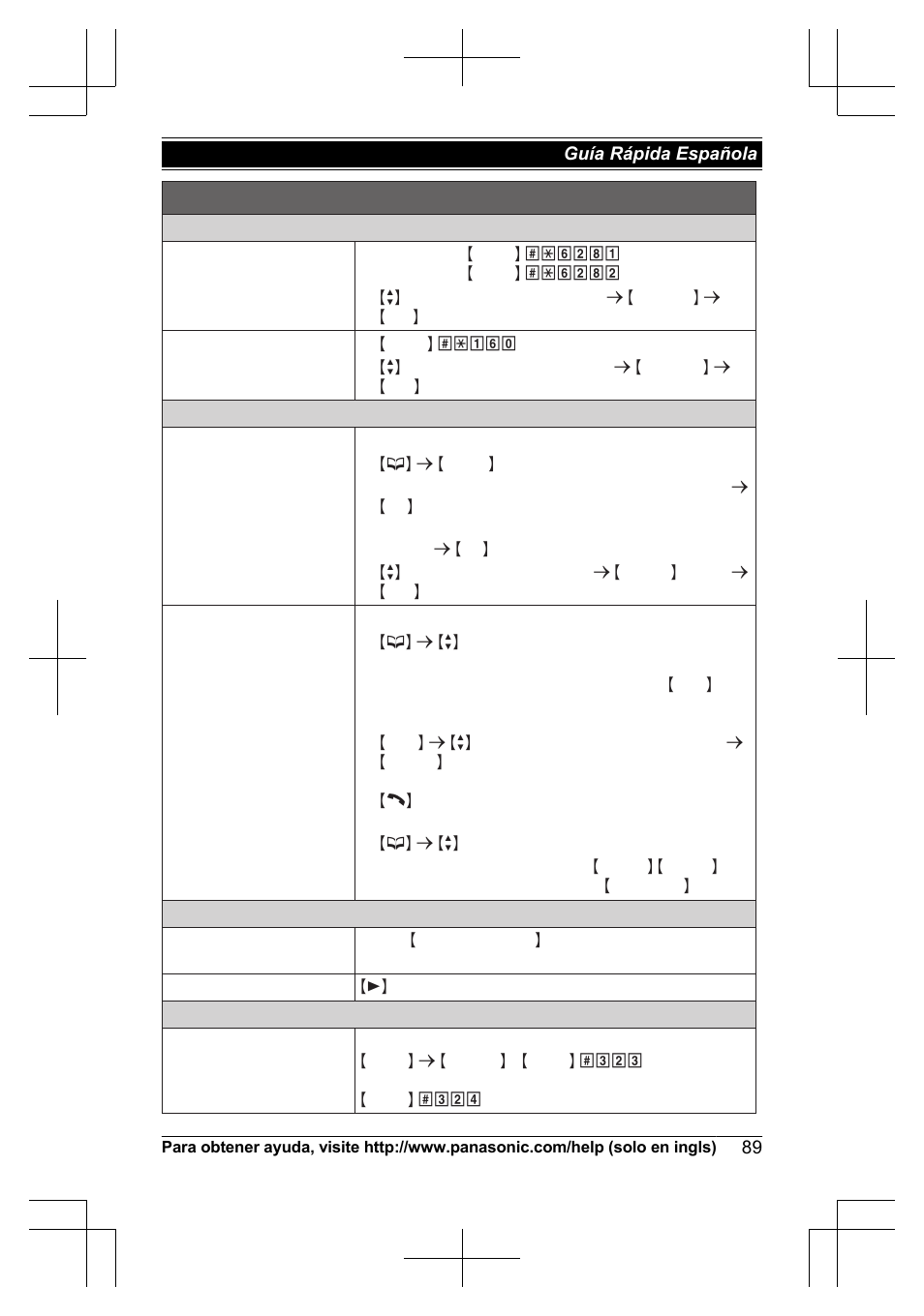 Operaciones básicas | Panasonic KX-TG7644 User Manual | Page 89 / 100