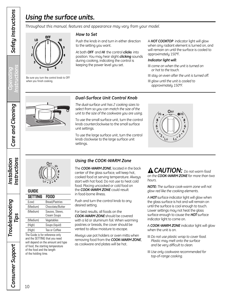 Surface units, Surface units –13, Using the surface units | Caution | Panasonic VA-20861 User Manual | Page 10 / 56