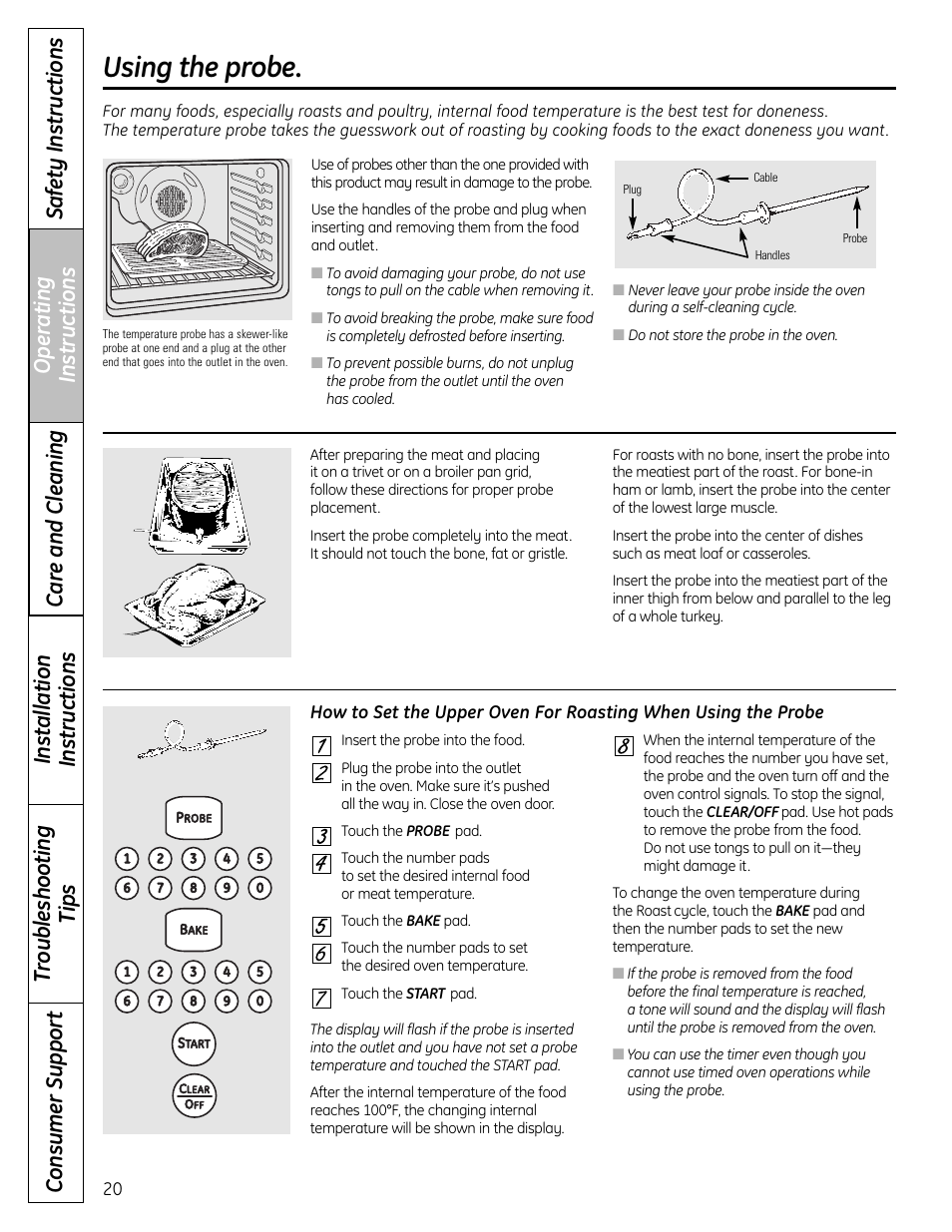 Probe, Using the probe | Panasonic VA-20861 User Manual | Page 20 / 56