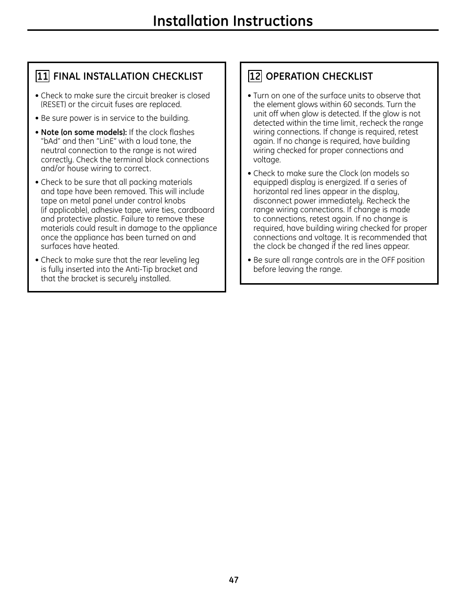 Installation instructions | Panasonic VA-20861 User Manual | Page 47 / 56