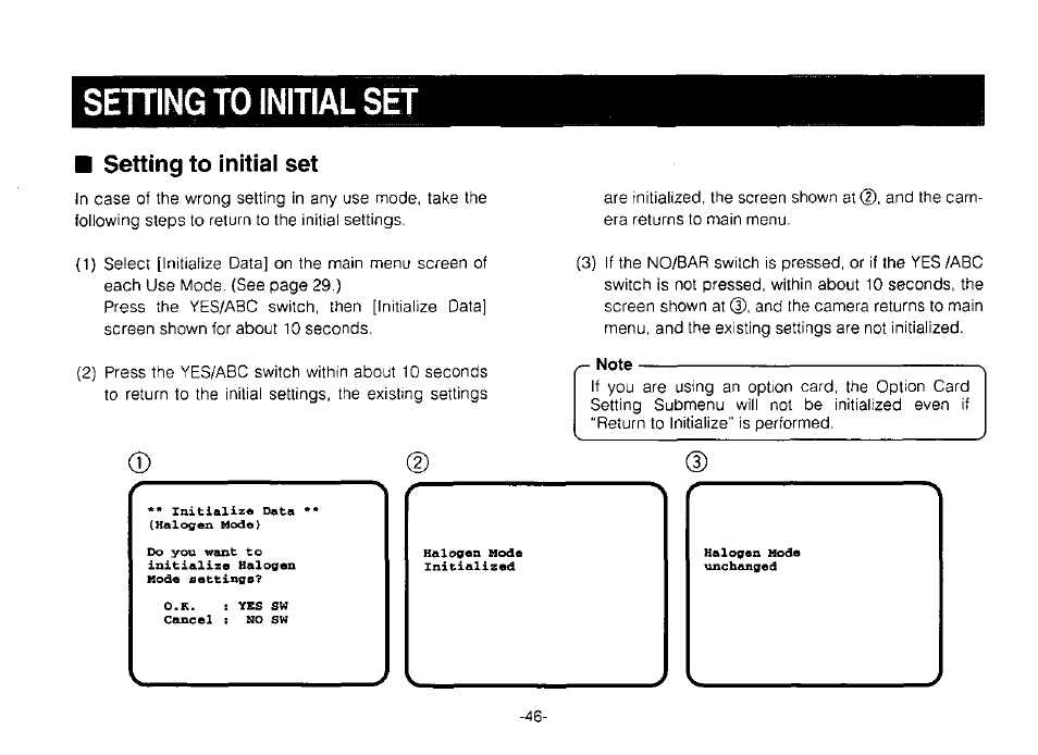 Setting to initial set | Panasonic Convertible Camera AW-E800 User Manual | Page 48 / 56