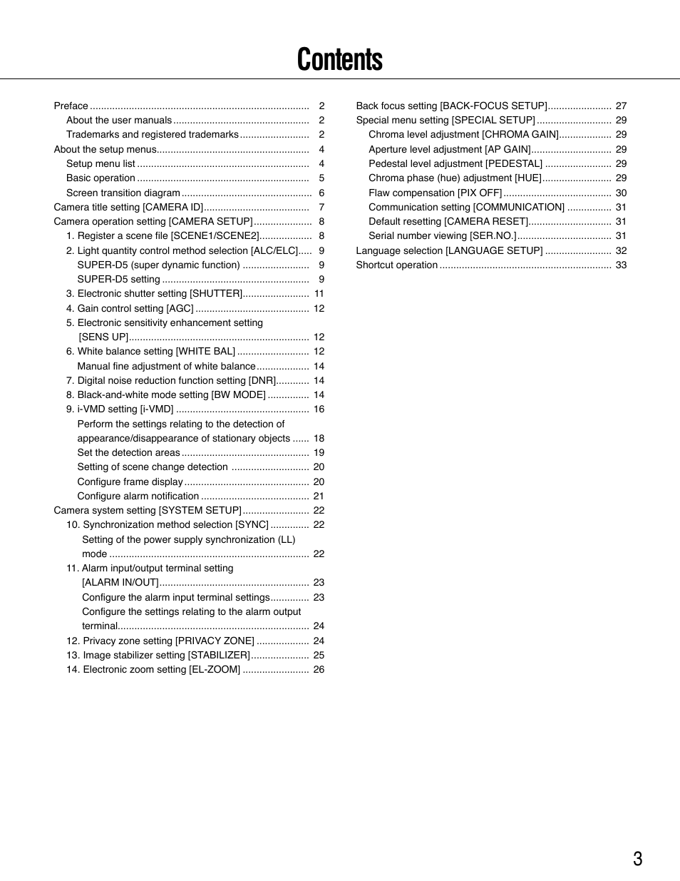 Panasonic WV-CP504 User Manual | Page 3 / 35