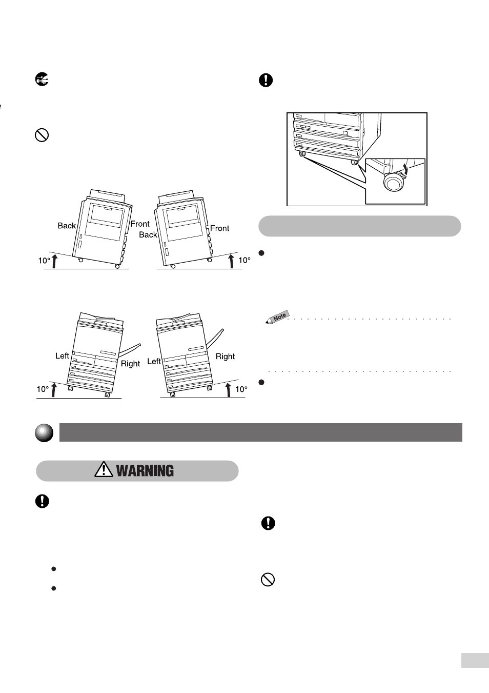Power requirements and ground connection, Other precautions | Panasonic DP-7000 User Manual | Page 13 / 80
