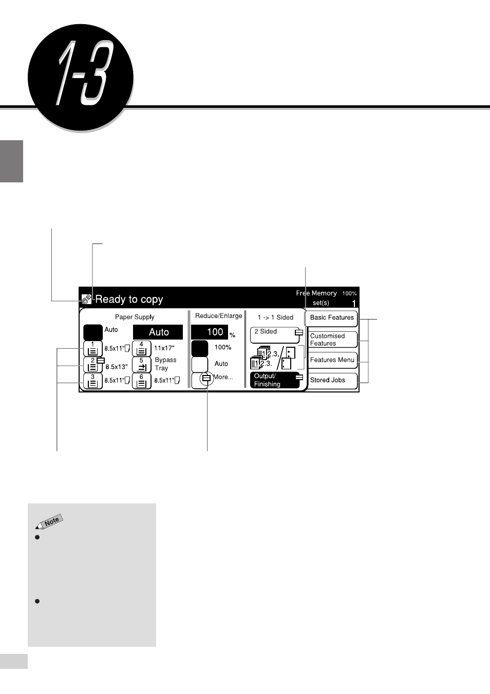 Using the touch panel display | Panasonic DP-7000 User Manual | Page 30 / 80
