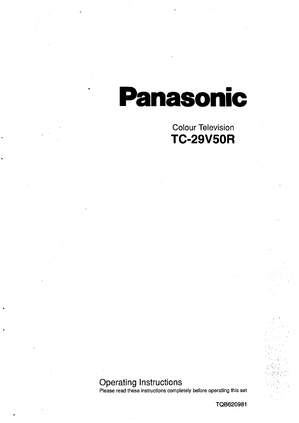 Panasonic TC-29V50R User Manual | 28 pages