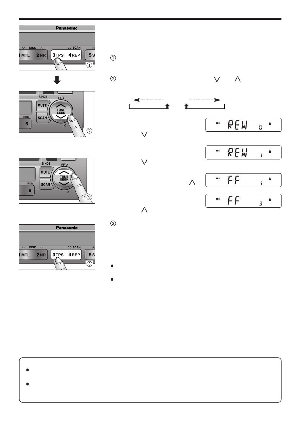 Tps operation (tape program search) | Panasonic CQ-4300U User Manual | Page 11 / 32