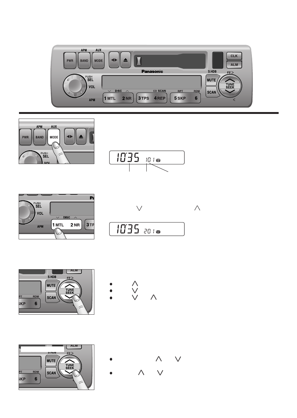 Cd changer basics, Selecting a disc, Selecting a track | Searching a track | Panasonic CQ-4300U User Manual | Page 13 / 32