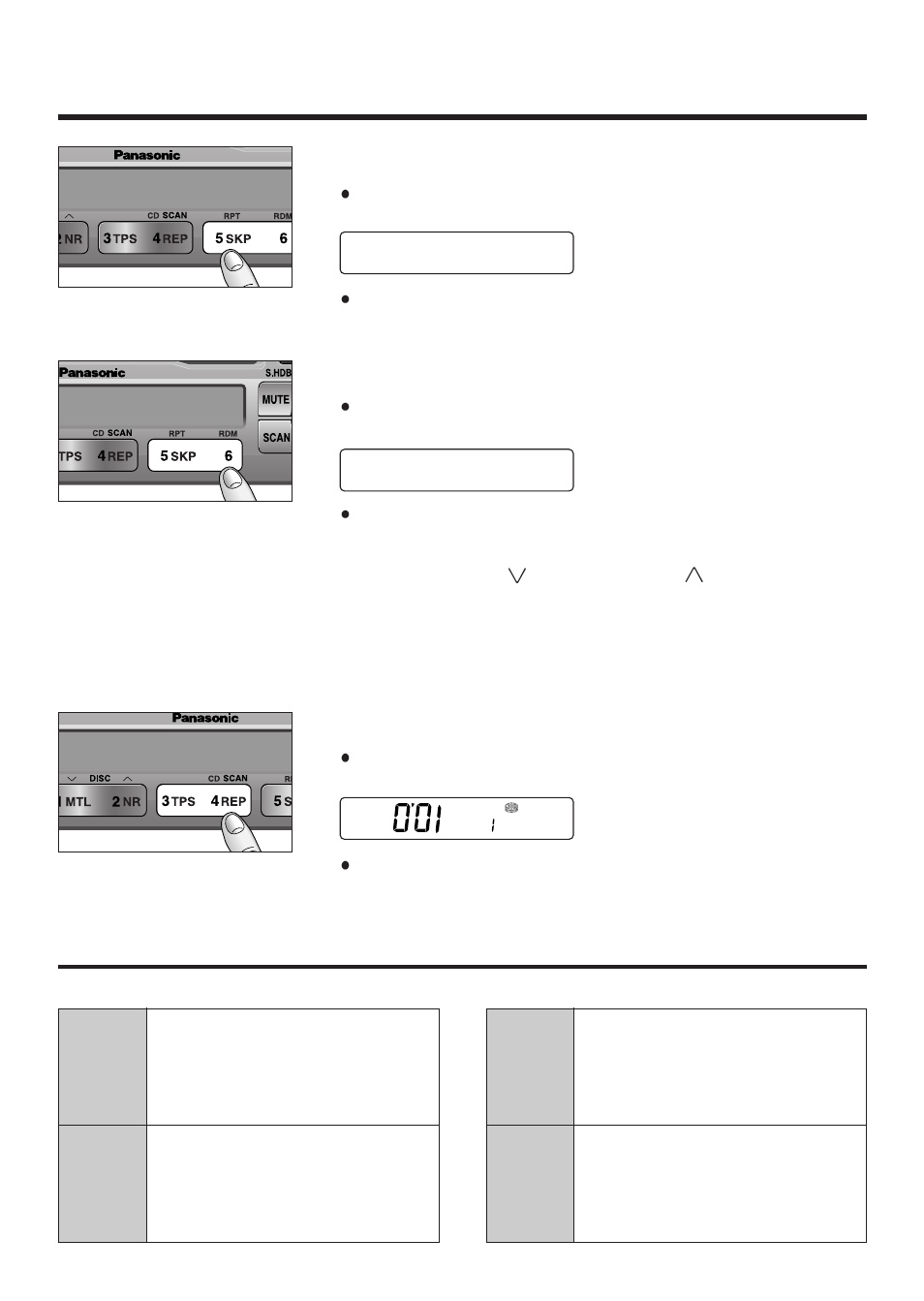 Cd changer basics, Repeat a track, Random selection | Scanning track, Continued) | Panasonic CQ-4300U User Manual | Page 14 / 32