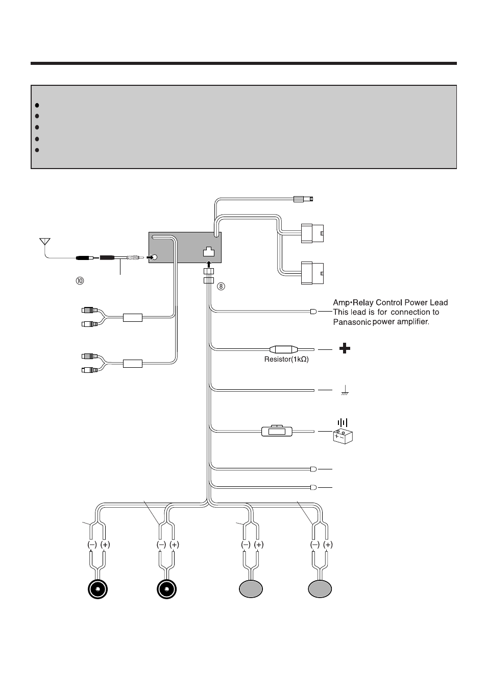 Electrical connections, Only for cq-4500u) | Panasonic CQ-4300U User Manual | Page 26 / 32