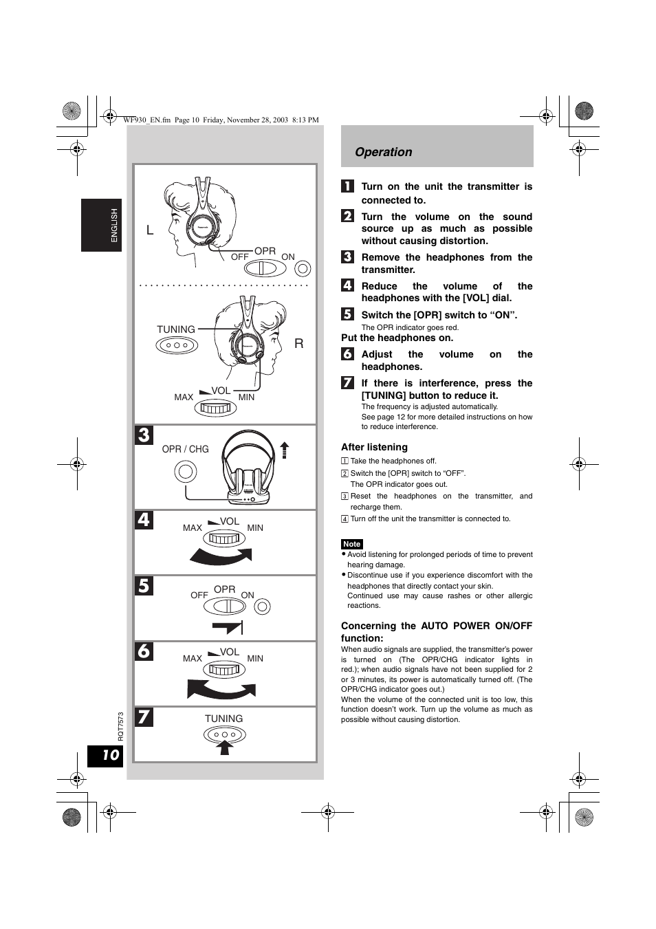 Panasonic RP WF930 User Manual | Page 10 / 76