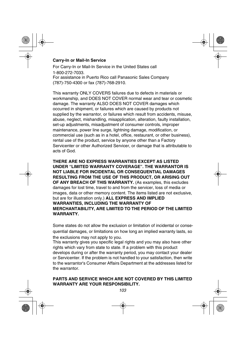 Panasonic DMC-FZ1PP User Manual | Page 103 / 108