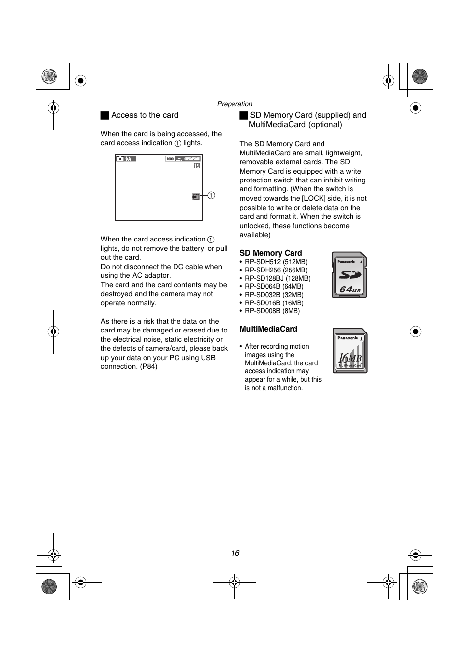 Panasonic DMC-FZ1PP User Manual | Page 16 / 108