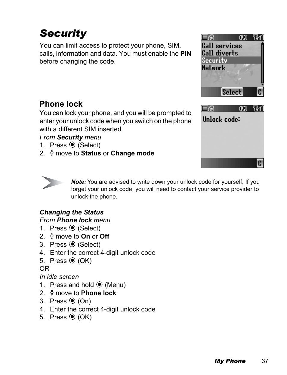 Security | Panasonic EB-X500 User Manual | Page 40 / 110