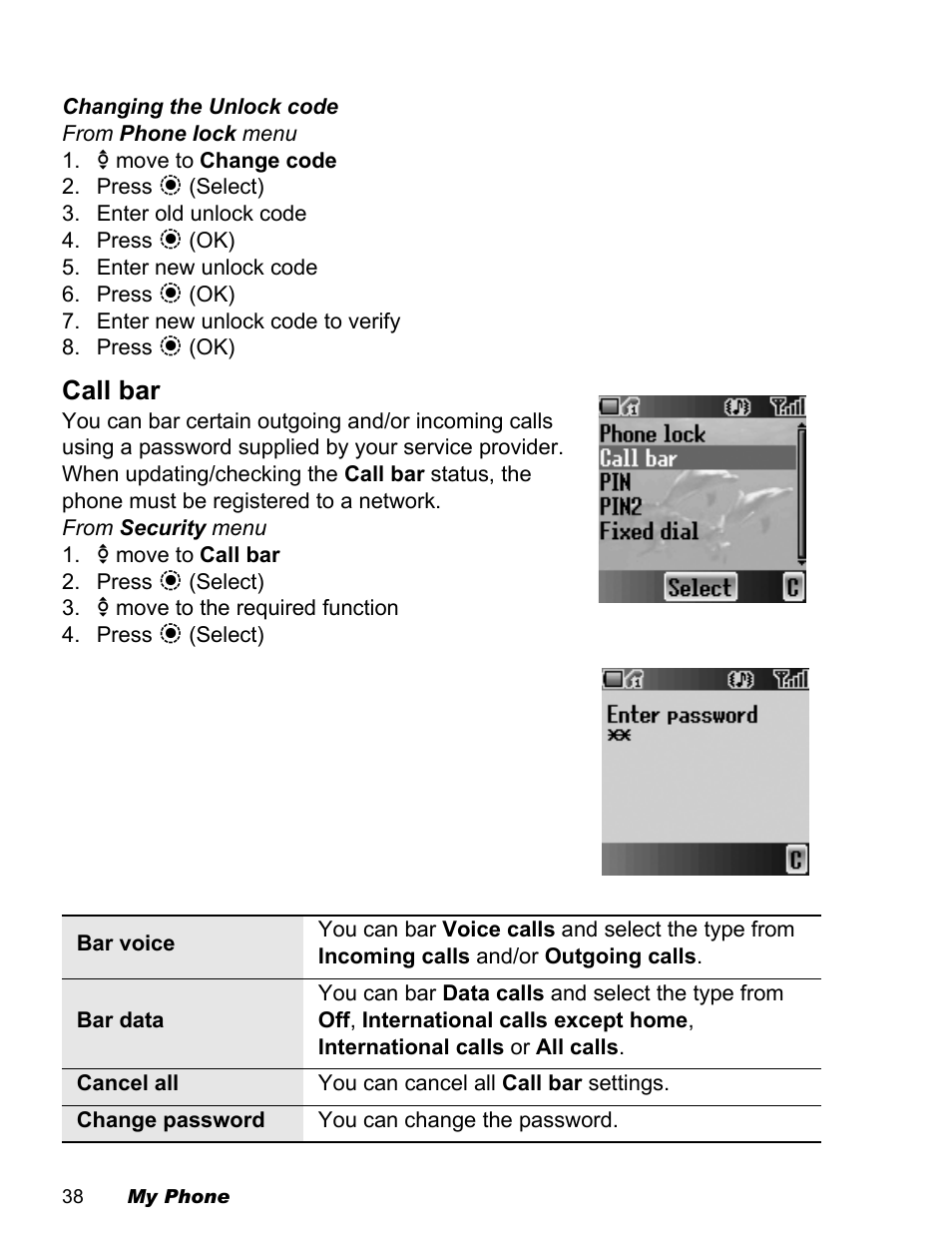 Call bar | Panasonic EB-X500 User Manual | Page 41 / 110