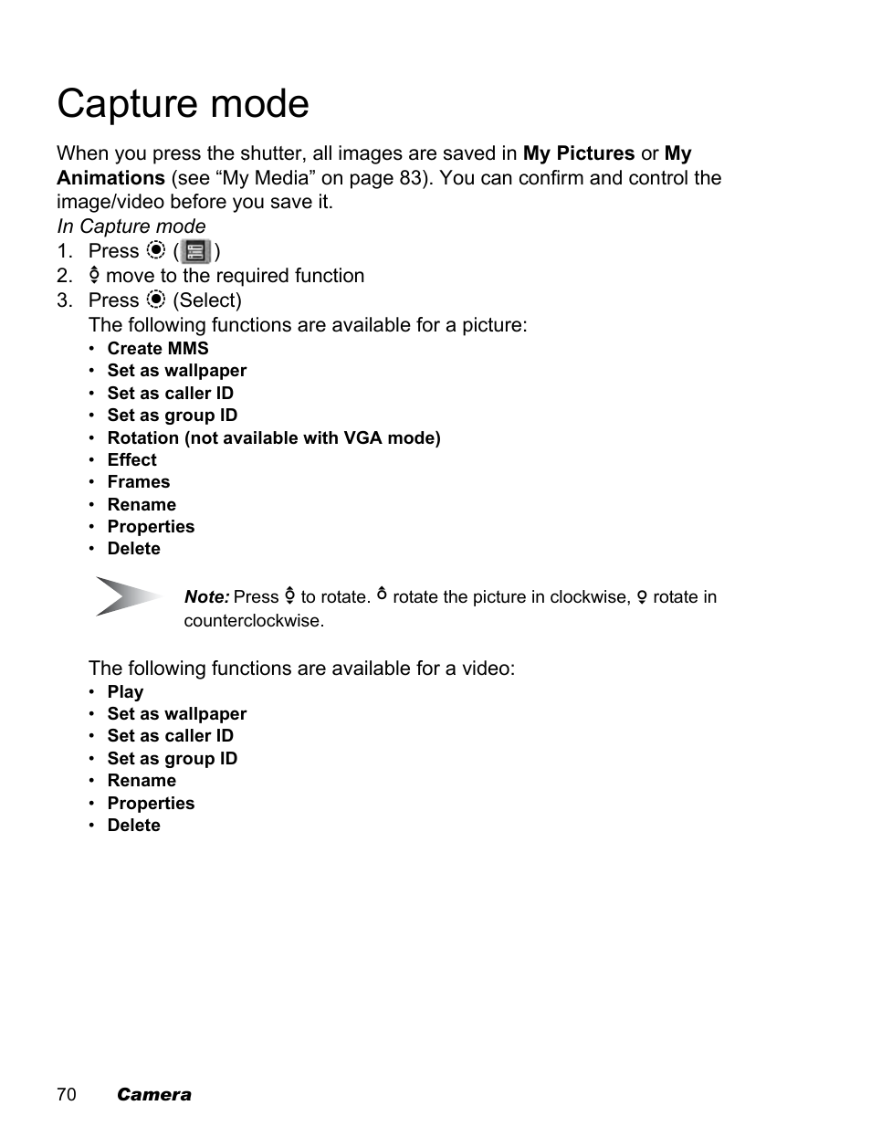 Capture mode | Panasonic EB-X500 User Manual | Page 73 / 110