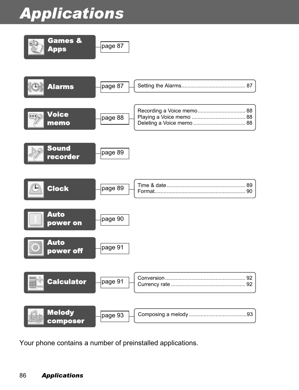 Applications | Panasonic EB-X500 User Manual | Page 89 / 110