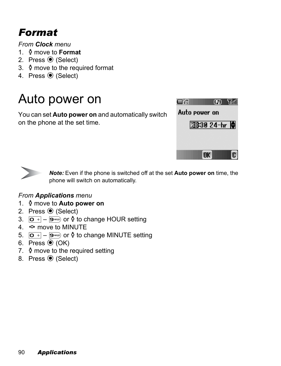 Auto power on, Format | Panasonic EB-X500 User Manual | Page 93 / 110