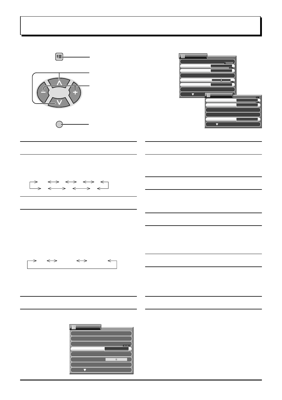 Setup adjustment, Off timer, Flicker reduction | Colour system, Ch colour set, Vcr/game, Child lock, Picture shift, Language, Off timer flicker reduction | Panasonic TX-47P500X User Manual | Page 34 / 44