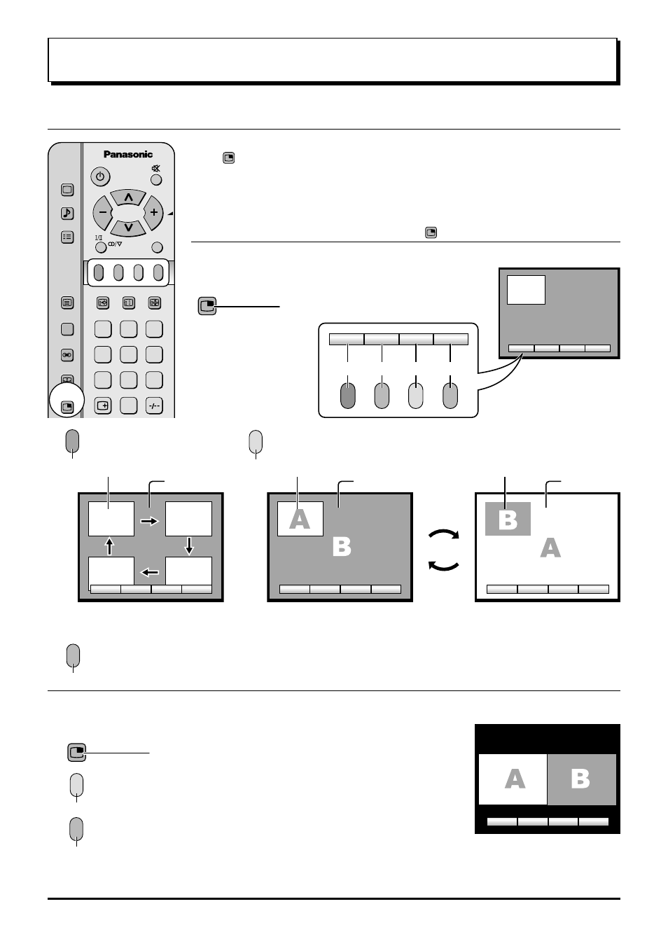 Multi screen, Multi pip, Picture in picture (pip) | Picture and picture | Panasonic TX-47P500X User Manual | Page 35 / 44