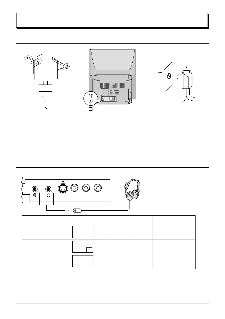 Connections, Connecting the aerial cable to the rf in terminal, Connecting headphones | Panasonic TX-47P500X User Manual | Page 9 / 44