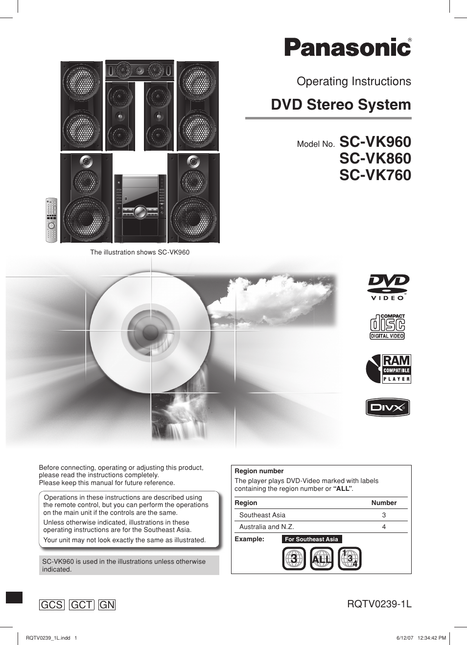 Panasonic SC-VK960 User Manual | 40 pages