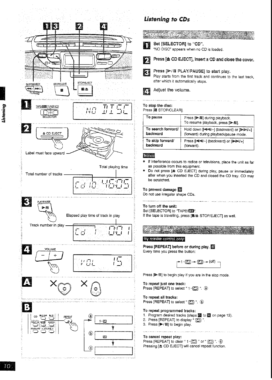Usfemng to cd | Panasonic RX-DT39 User Manual | Page 10 / 20