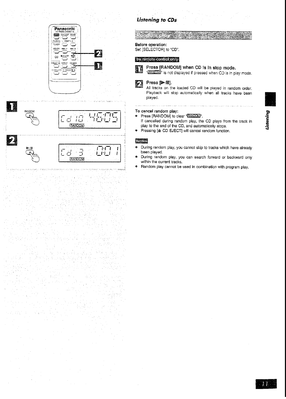 Press, Lssfemngfoci>s | Panasonic RX-DT39 User Manual | Page 11 / 20