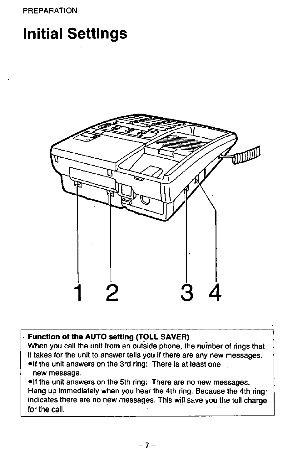 Initial settings | Panasonic KX-T2395D-W User Manual | Page 14 / 54