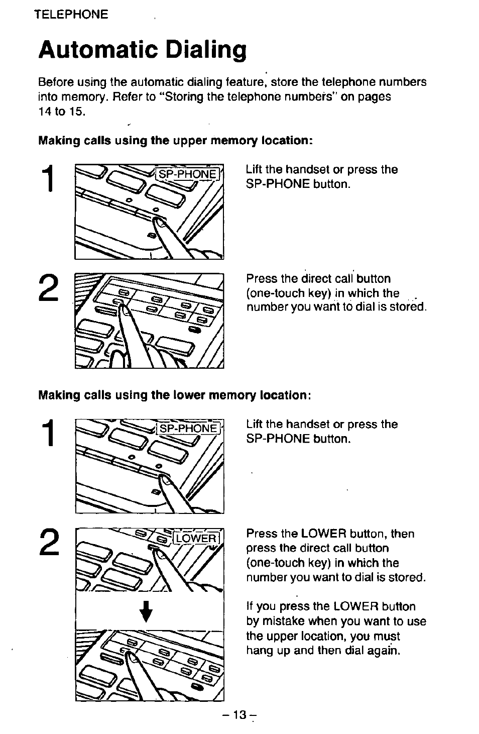 Automatic dialing | Panasonic KX-T2395D-W User Manual | Page 20 / 54