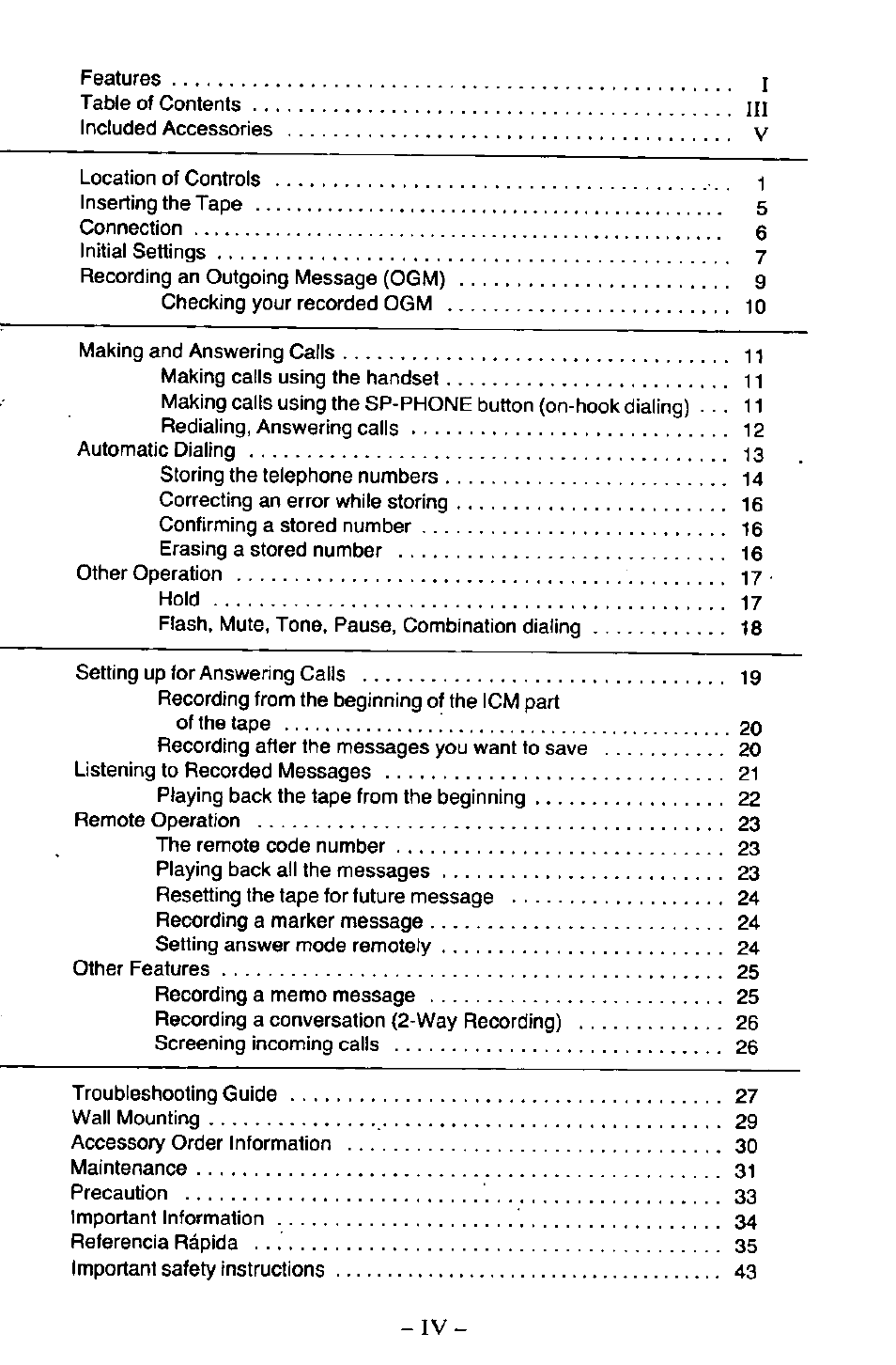 Panasonic KX-T2395D-W User Manual | Page 5 / 54
