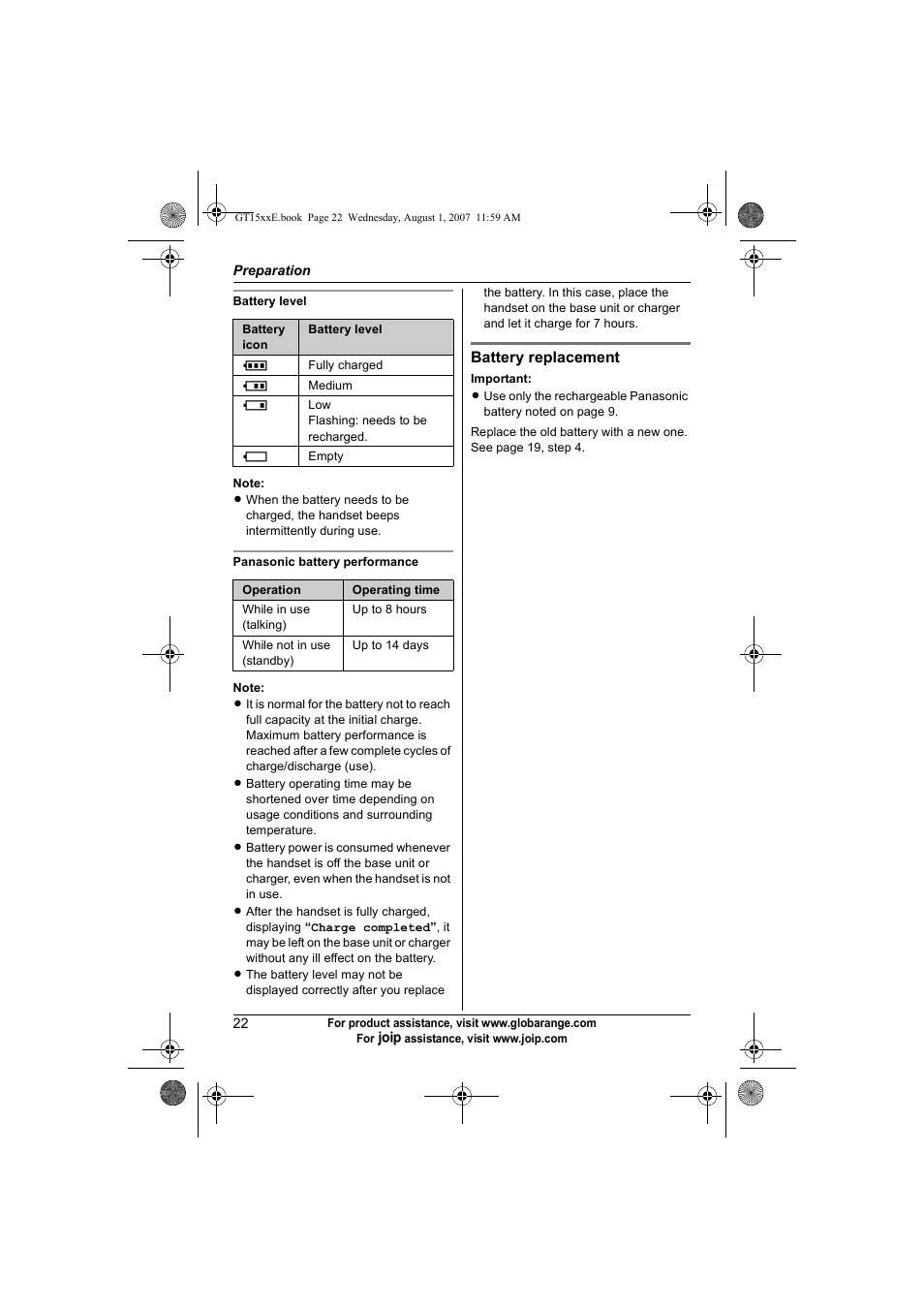 Panasonic JOIP BB-GT1540E User Manual | Page 22 / 112