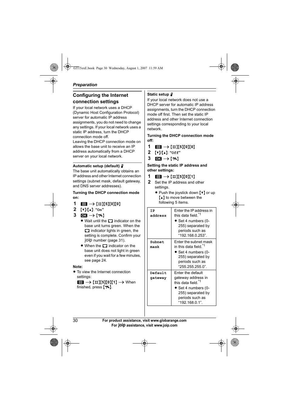 Panasonic JOIP BB-GT1540E User Manual | Page 30 / 112