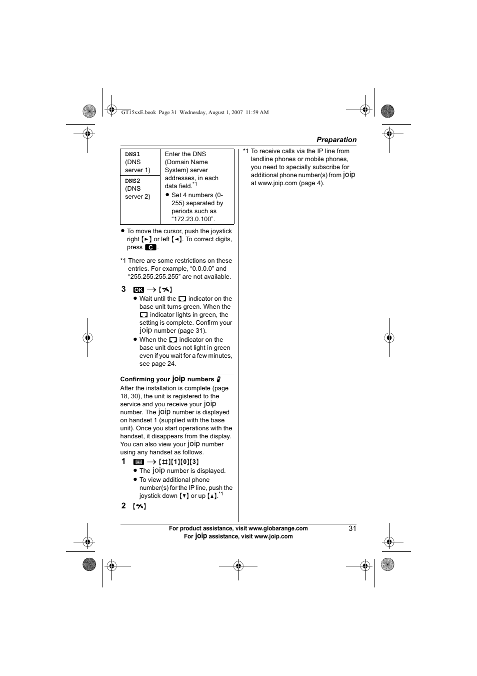 Panasonic JOIP BB-GT1540E User Manual | Page 31 / 112