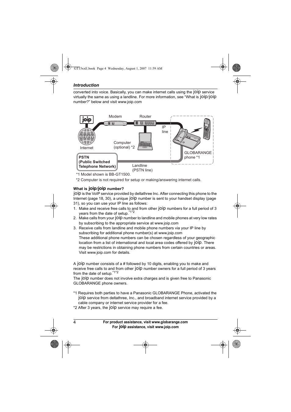 Panasonic JOIP BB-GT1540E User Manual | Page 4 / 112
