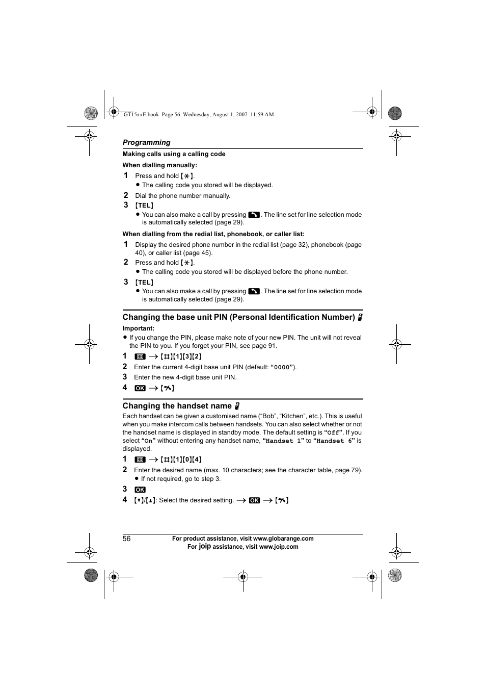 Panasonic JOIP BB-GT1540E User Manual | Page 56 / 112