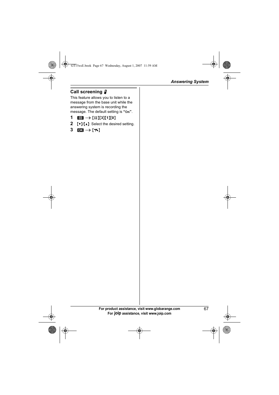 Panasonic JOIP BB-GT1540E User Manual | Page 67 / 112