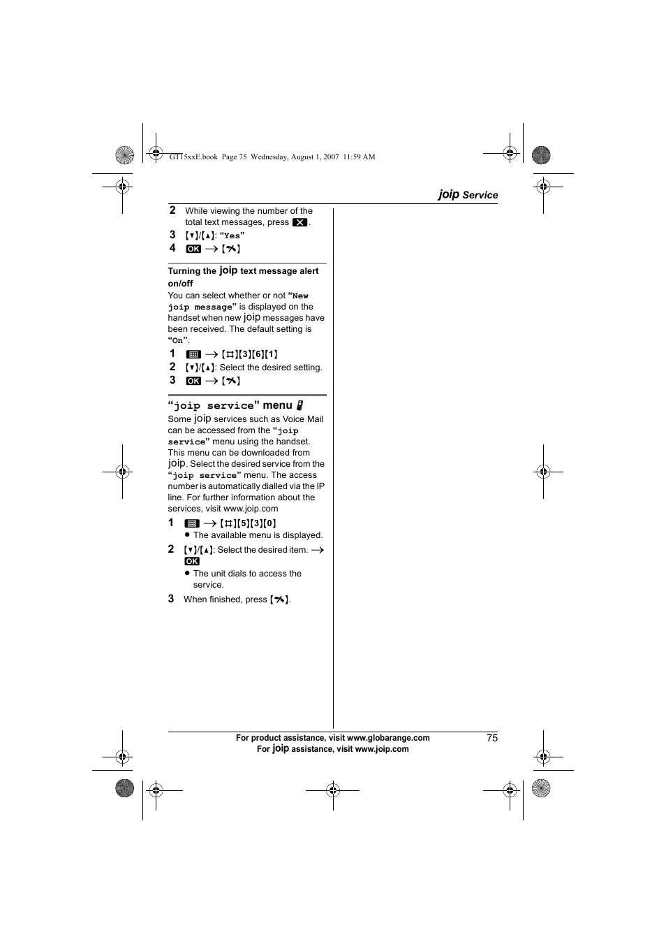 Panasonic JOIP BB-GT1540E User Manual | Page 75 / 112