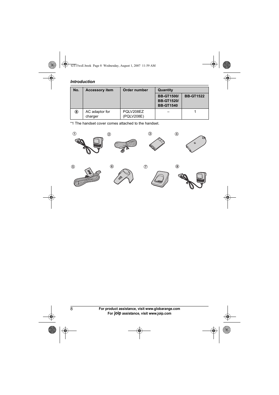 Cover | Panasonic JOIP BB-GT1540E User Manual | Page 8 / 112