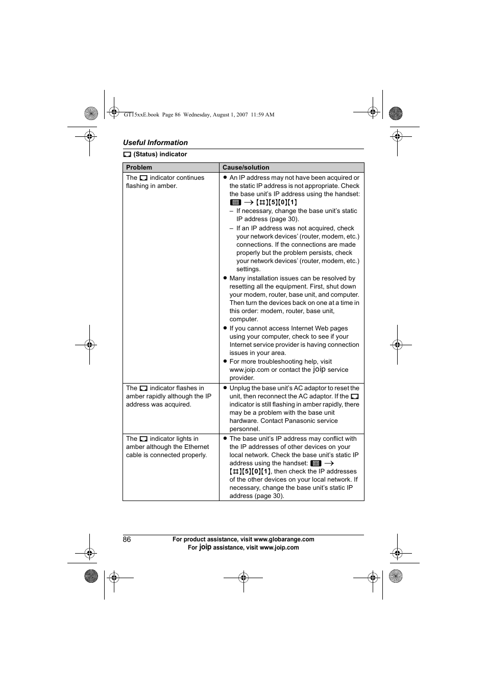 Panasonic JOIP BB-GT1540E User Manual | Page 86 / 112