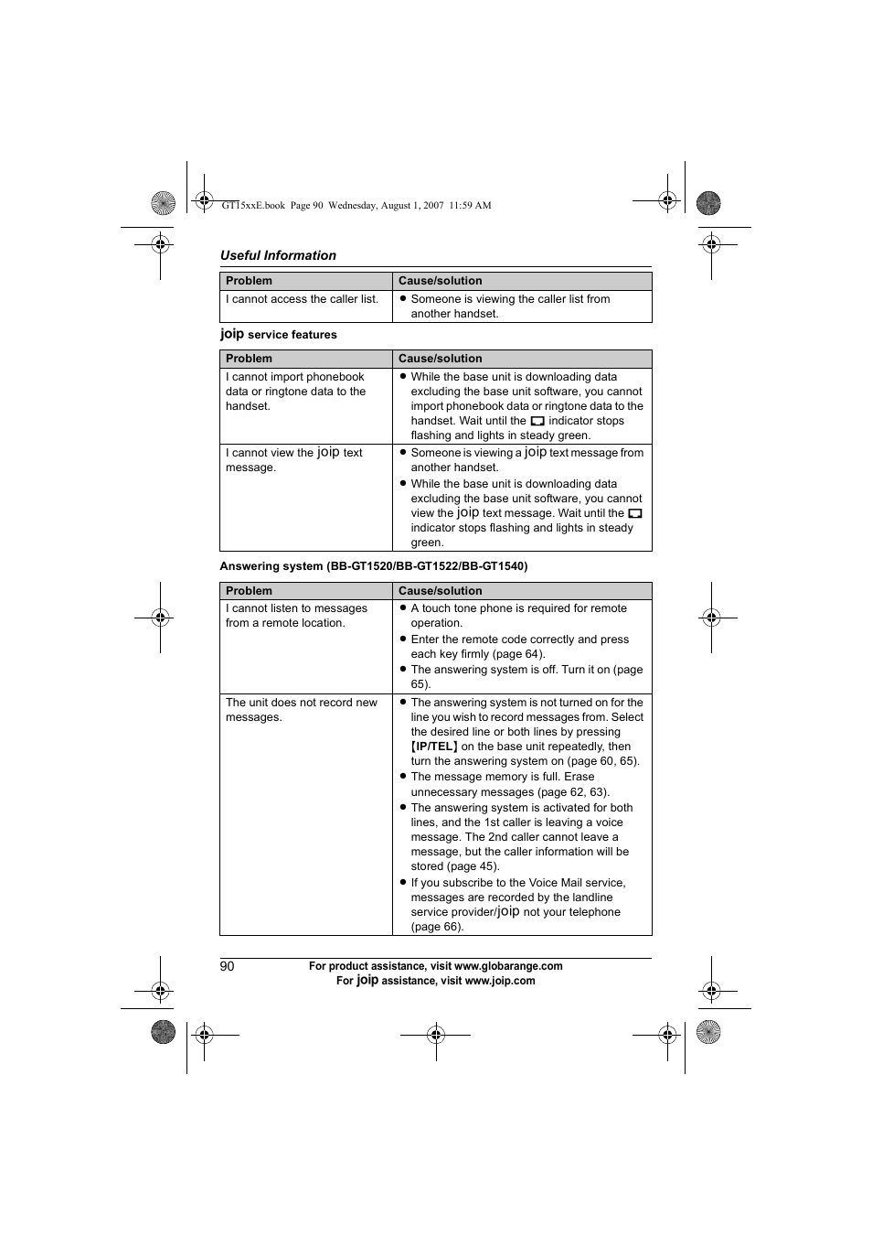 Panasonic JOIP BB-GT1540E User Manual | Page 90 / 112