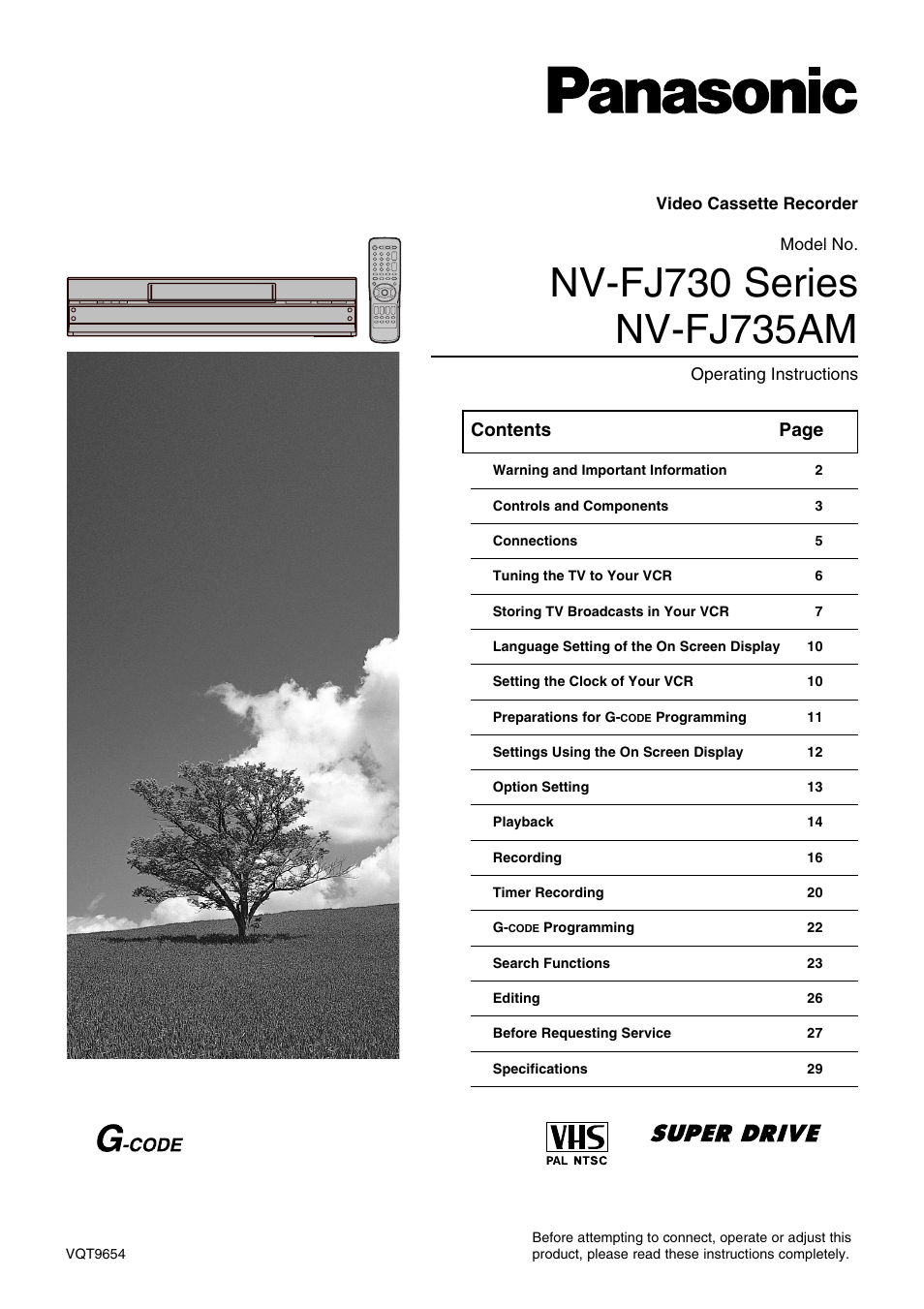 Panasonic NV-FJ730 User Manual | 30 pages