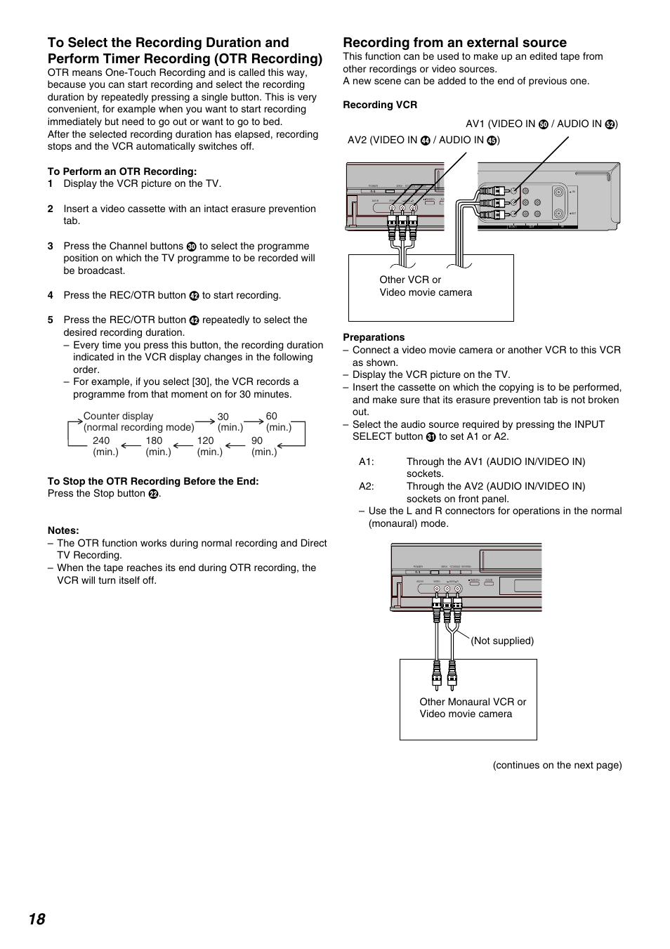 Recording from an external source | Panasonic NV-FJ730 User Manual | Page 18 / 30