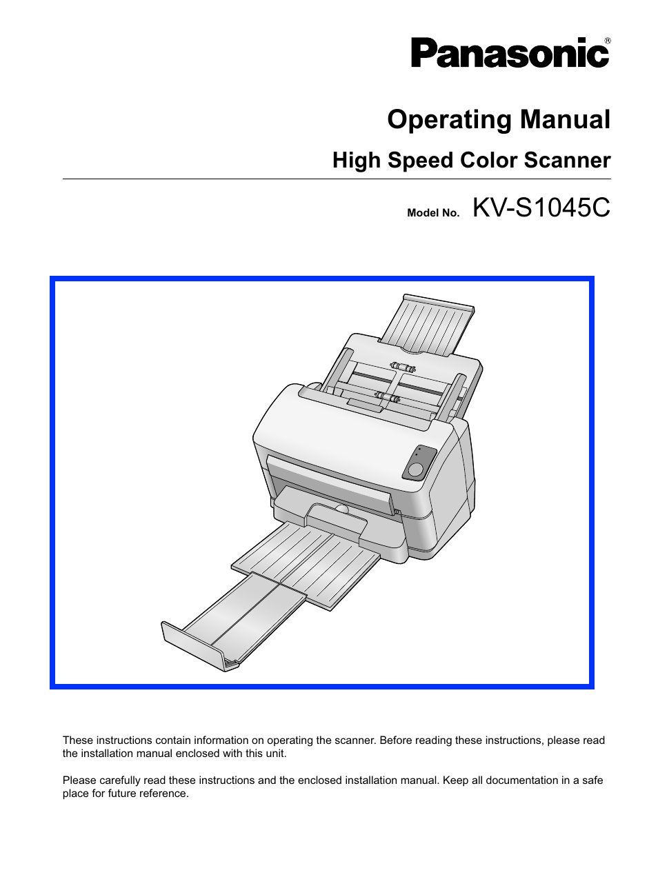 Panasonic KV-S1045C User Manual | 51 pages